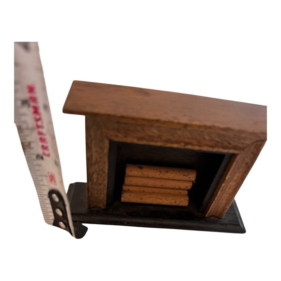 Vintage dollhouse miniature wooden fireplace - Picture 5 of 5